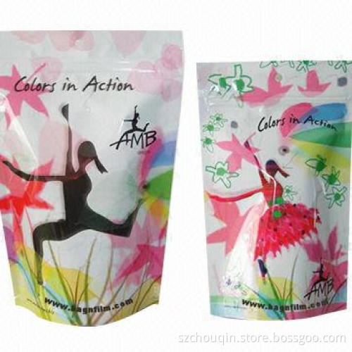 Tea Packing Bottom Gusset Zipper Pouches, Made of PET/VMCPP, Customized Printings Accepted